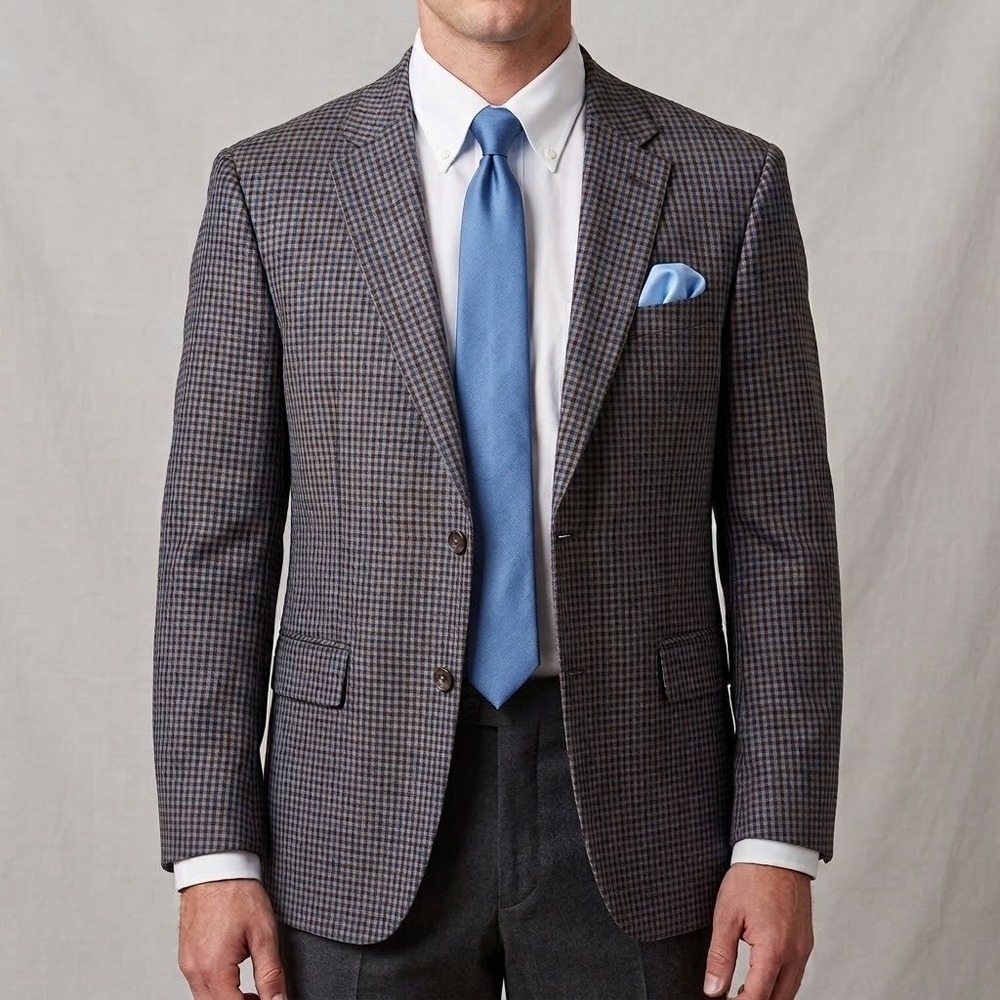 Tommy Hilfiger 100% Wool Blazer Mens 40R Jacket Check Preppy Old Money Formal